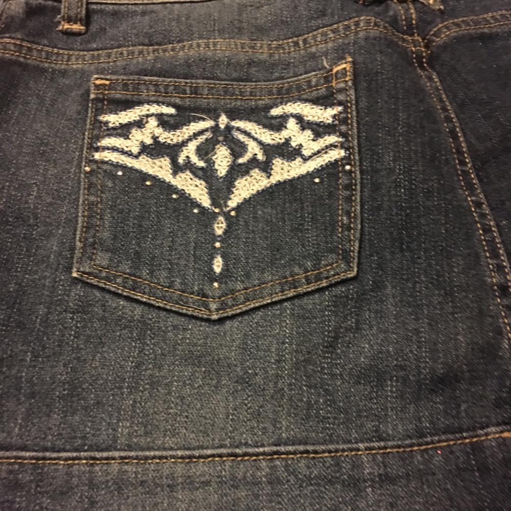 So stretch mini jean skirt #11